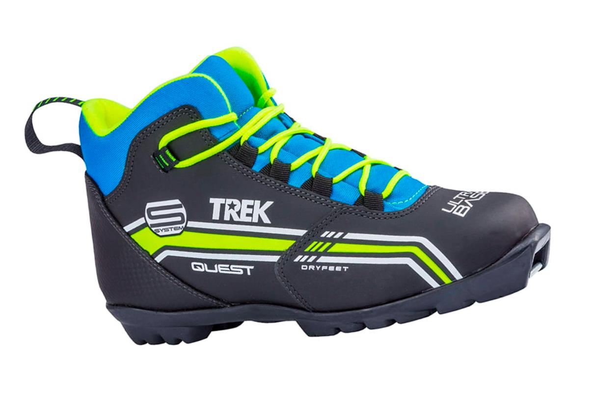 Ботинки лыжные SNS TREK Quest1 черный/лого лайм неон RU40 EU41 CM25,5
