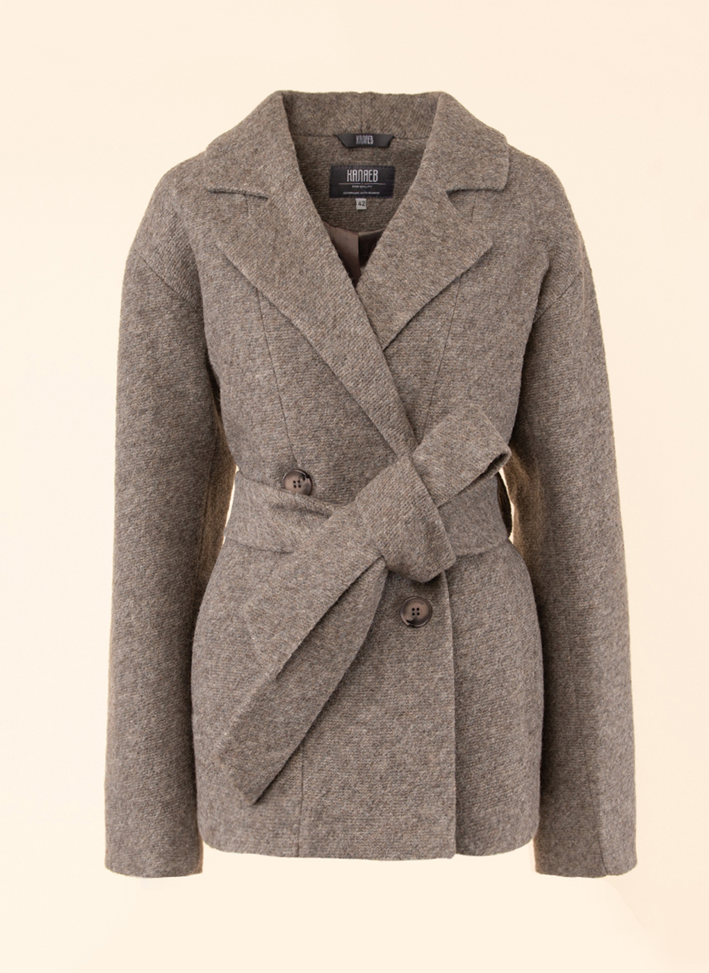 Пальто женское Каляев 52765 коричневое 42 RU