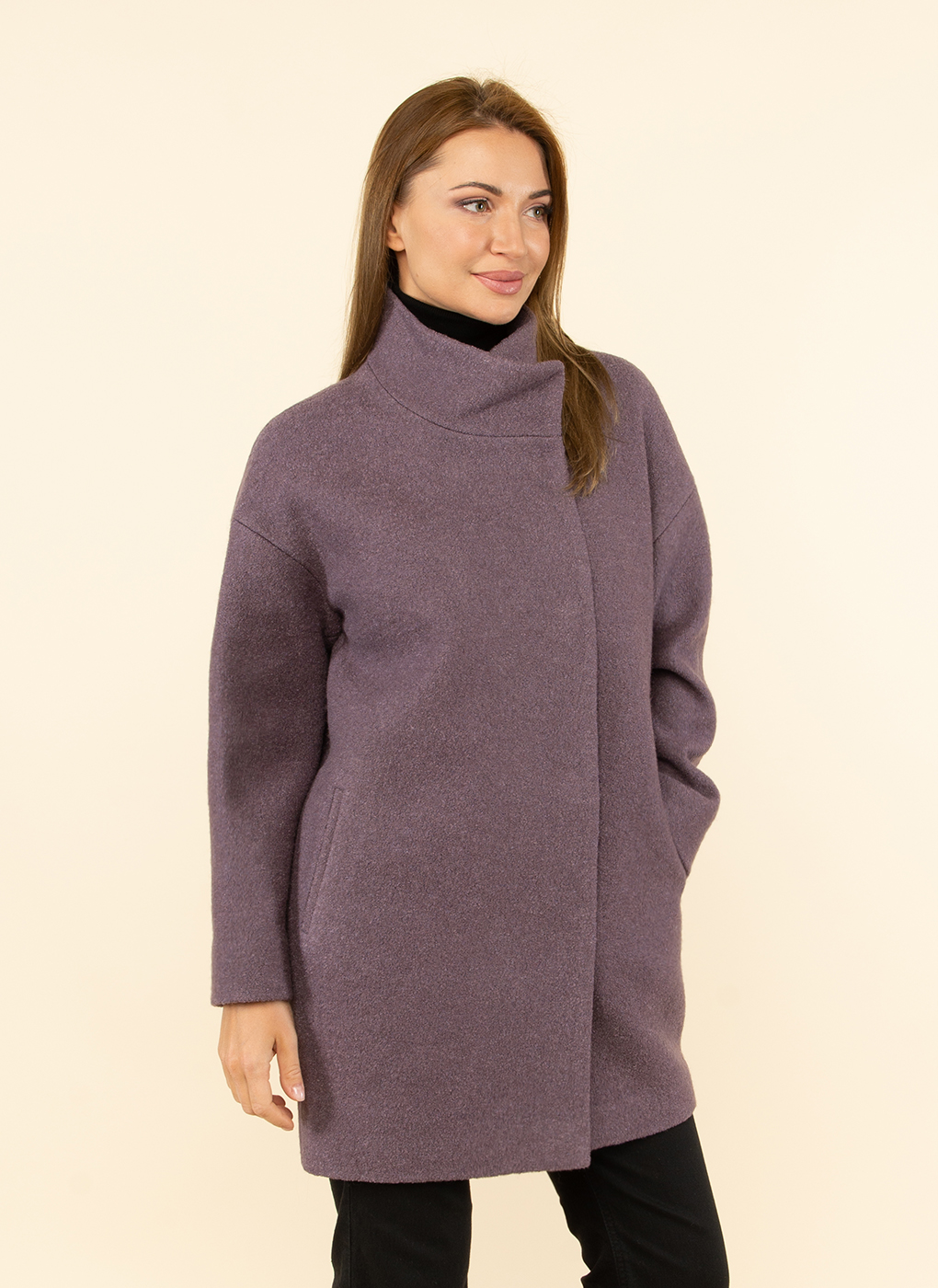 Пальто женское Каляев 52336 фиолетовое 42 RU