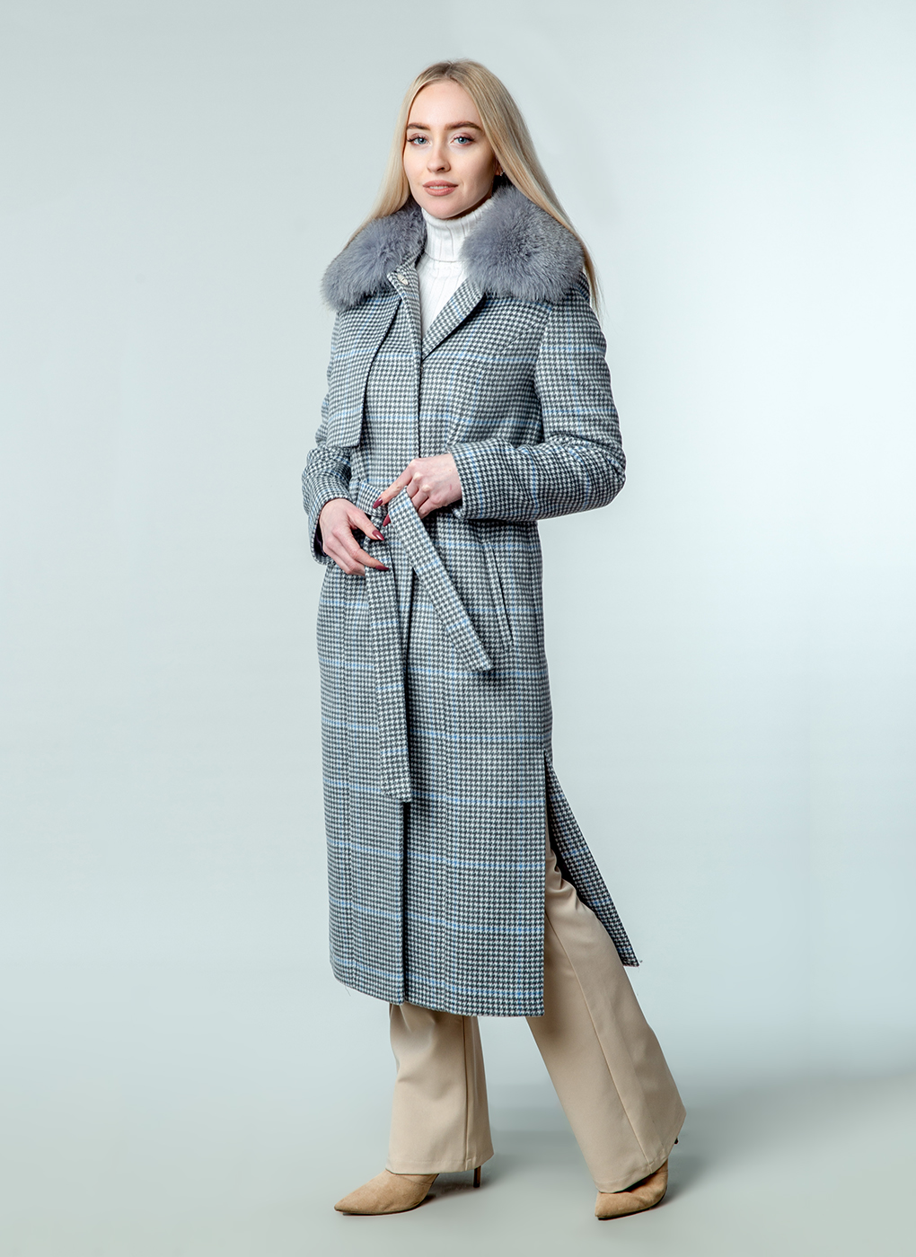Пальто женское Каляев 51070 серое 44 RU