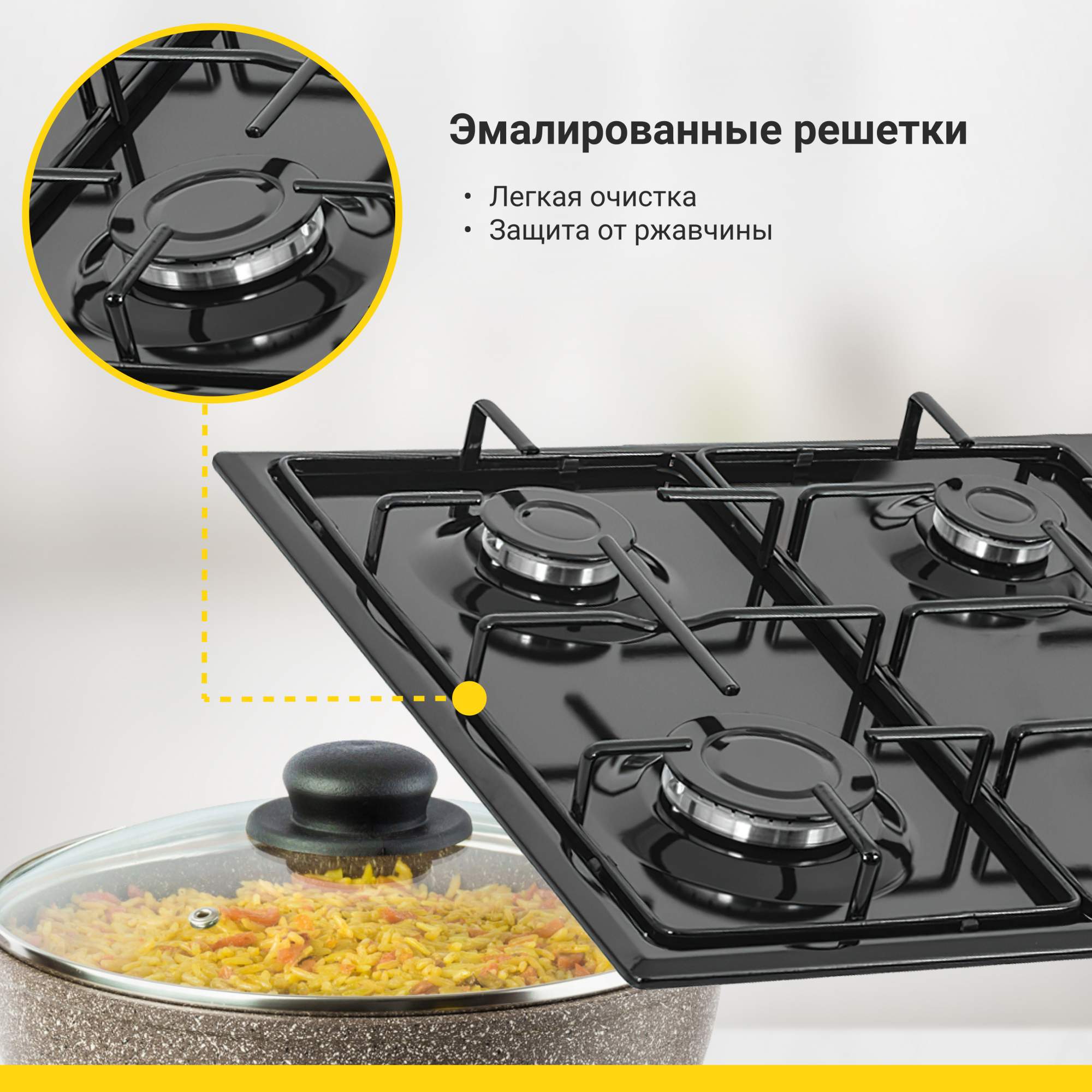 Встраиваемая варочная панель газовая Simfer H60Q40B400 Black, купить в  Москве, цены в интернет-магазинах на Мегамаркет