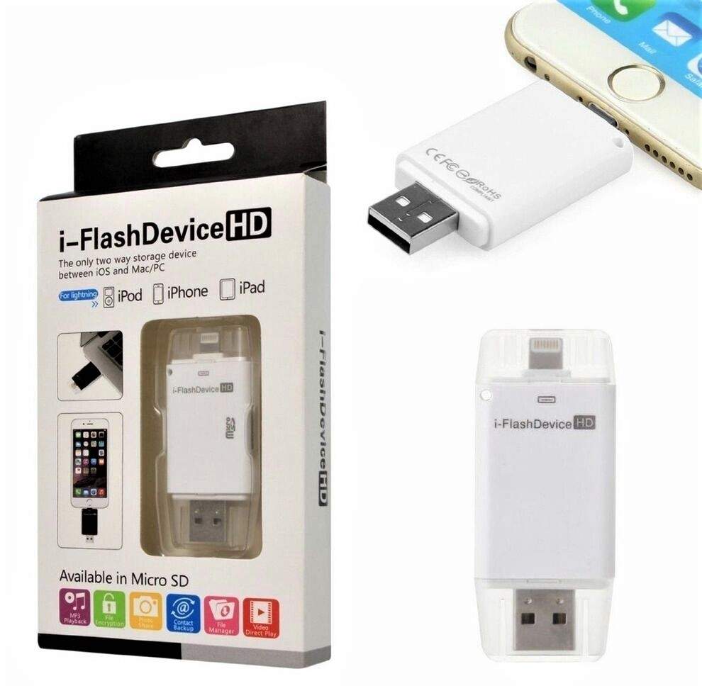 Флешка i-Flash-Device для Iphone/Ipad на 64 Gb со сменной микро SD - купить  в Твой Гаджет, цена на Мегамаркет