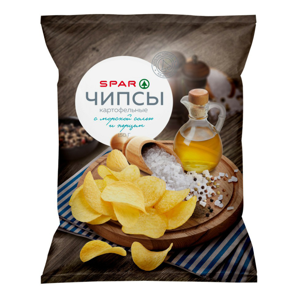 Картофель спар. Чипсы Spar. Натуральные чипсы с морской солью. Картофельные чипсы перец и морская соль. Чипсы с черным перцем и морской солью.