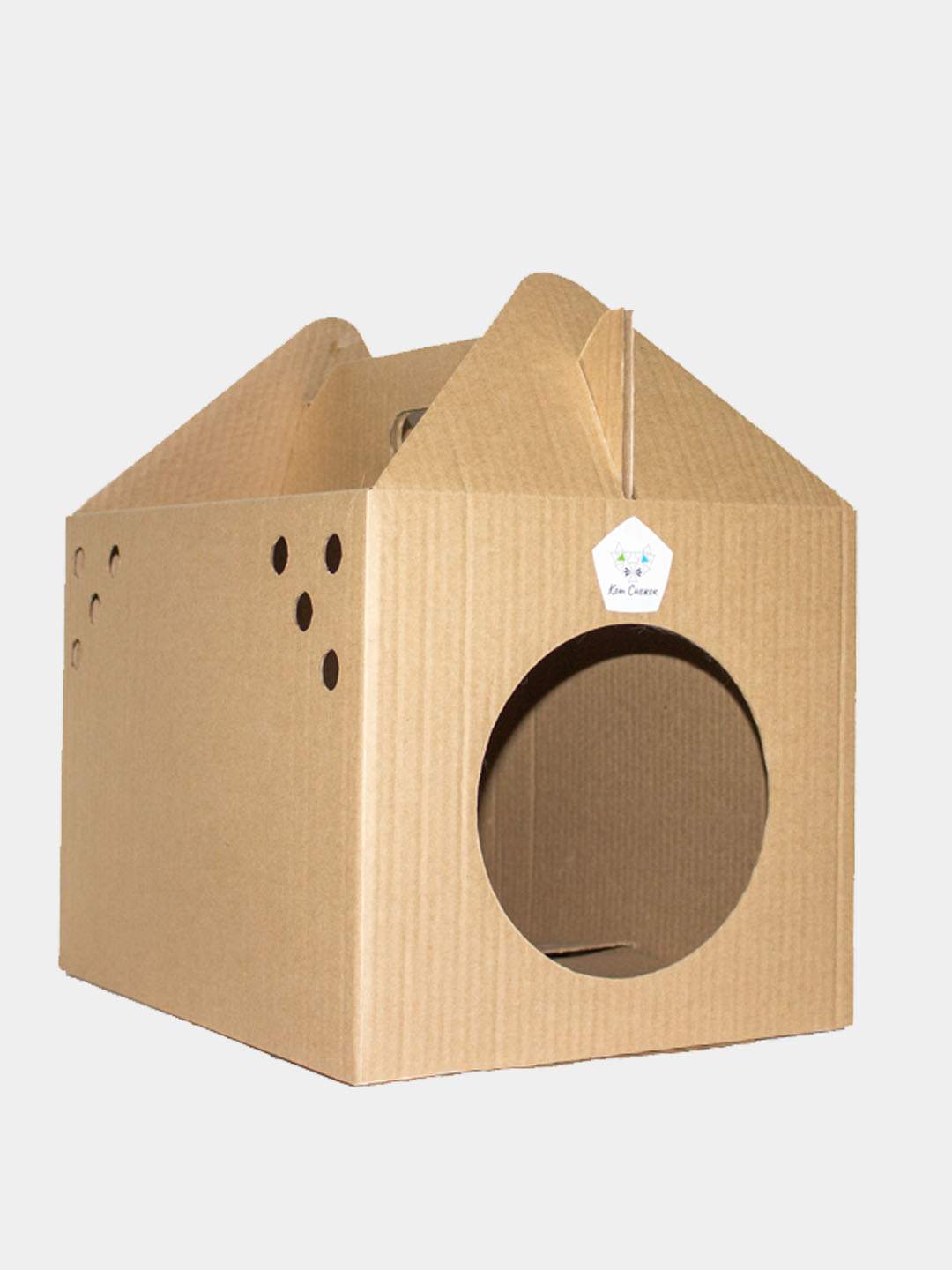 Домик для кошек Кот Снежок, картон, бежевый, 40х30х43 см – купить в Москве,цены в интернет-магазинах на Мегамаркет