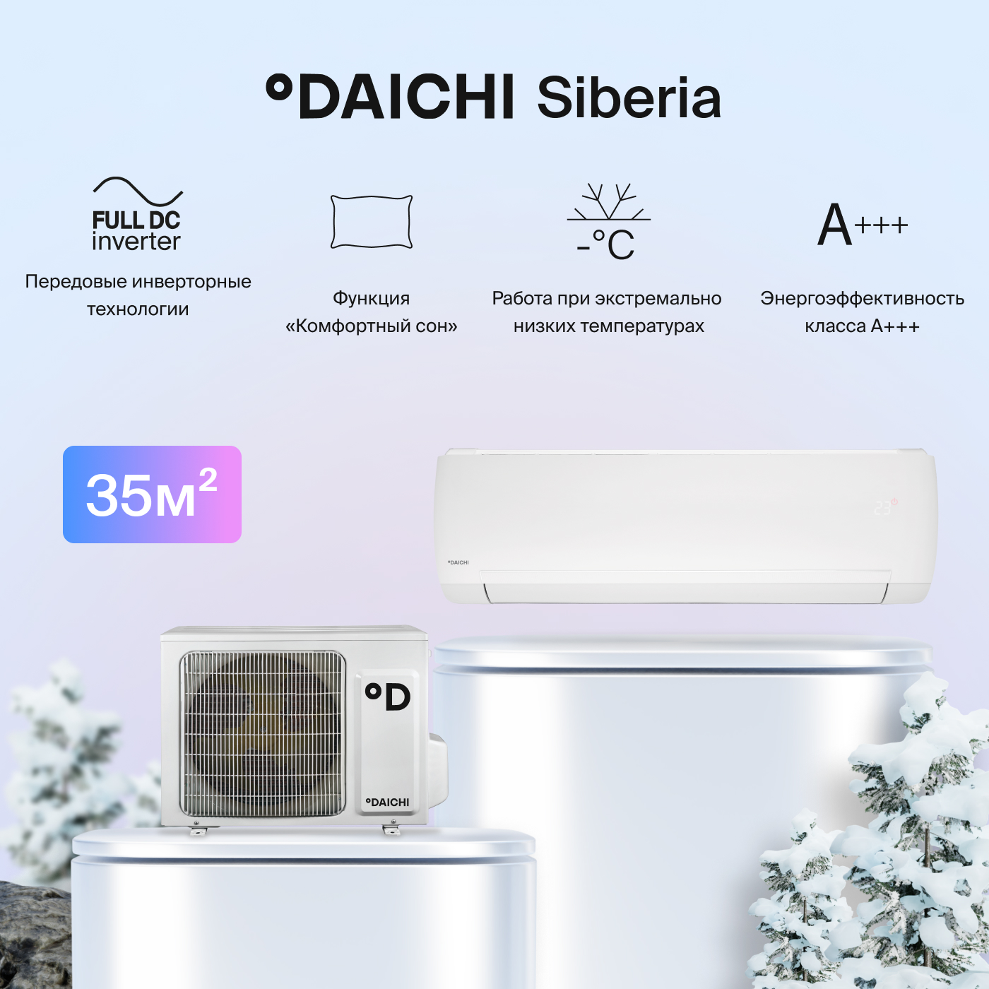 Сплит-система Daichi SIB35AVQS1R/SIB35FVS1R - купить в Daichi Market , цена на Мегамаркет