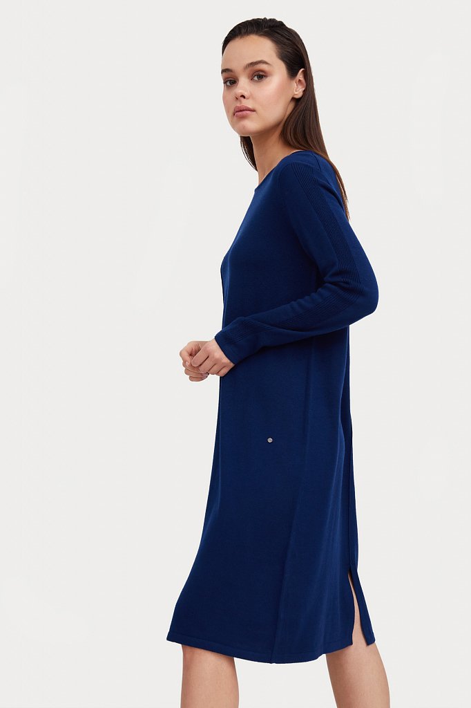 Повседневное платье женское Finn Flare W20-11113 синее L