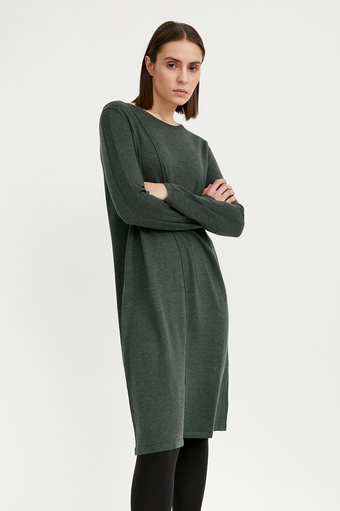 Повседневное платье женское Finn Flare W20-11113 зеленое S