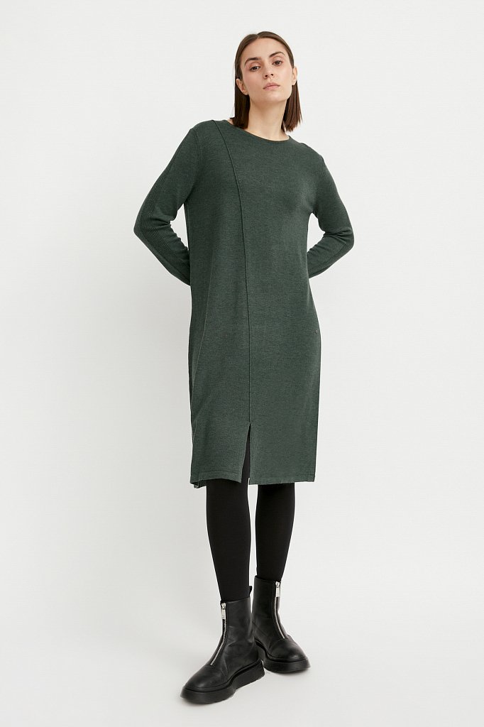 Повседневное платье женское Finn Flare W20-11113 зеленое S