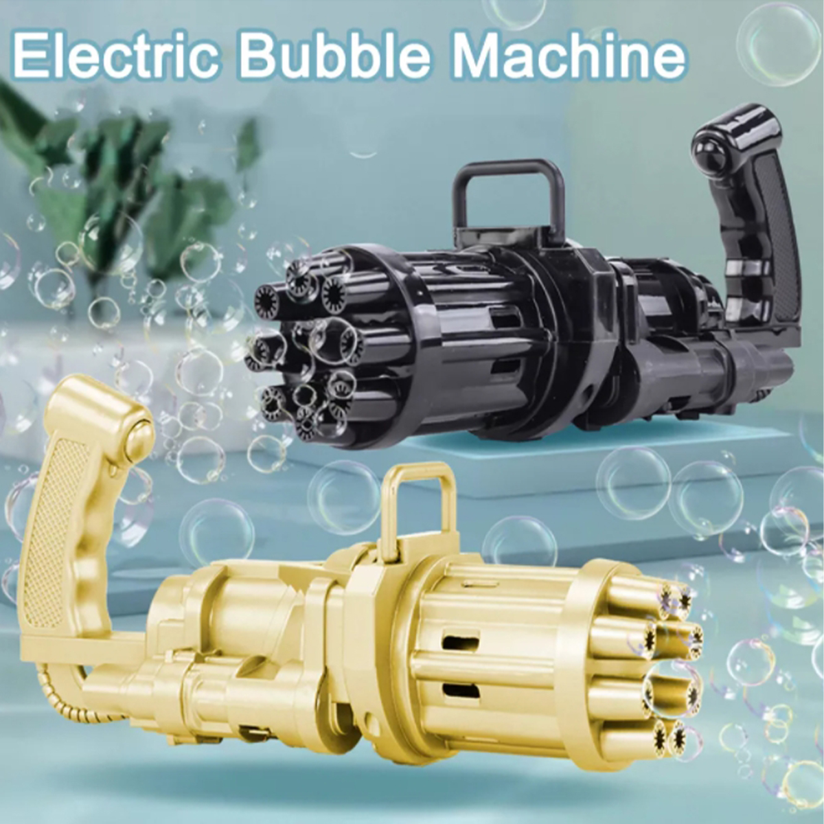 Детский пистолет-генератор мыльных пузырей Bubble Gun/ Electric Bubble Machine , золотой