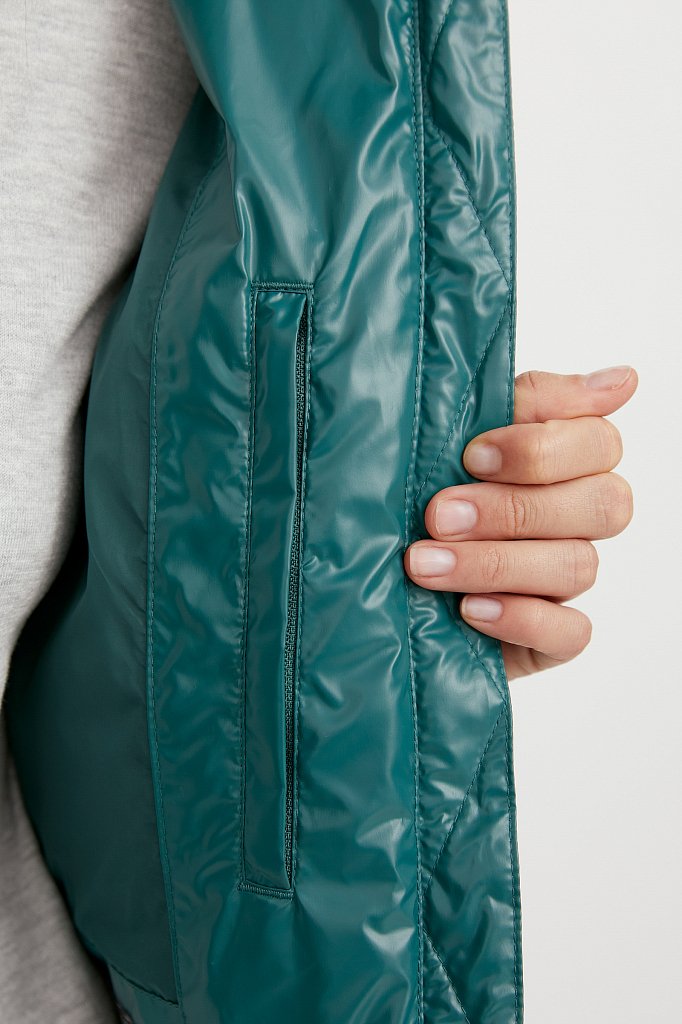 Куртка женская Finn Flare W20-12036 зеленая 2XL