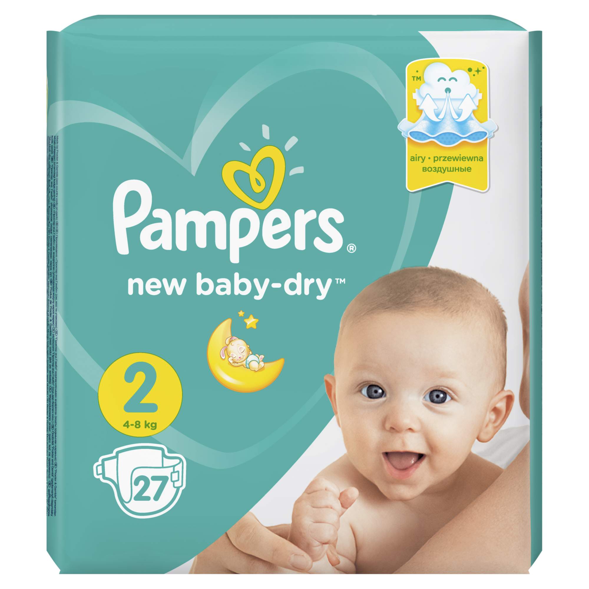 Купить подгузники Pampers New Baby-Dry Mini (4-8 кг) 27 шт., цены на  Мегамаркет | Артикул: 100023614643