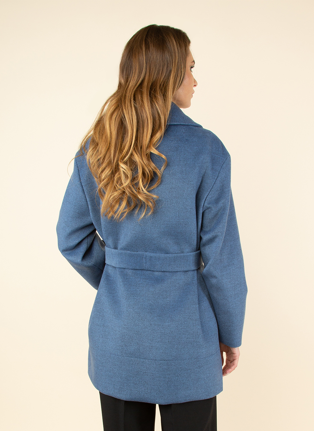 Пальто женское Каляев 45017 синее 42 RU