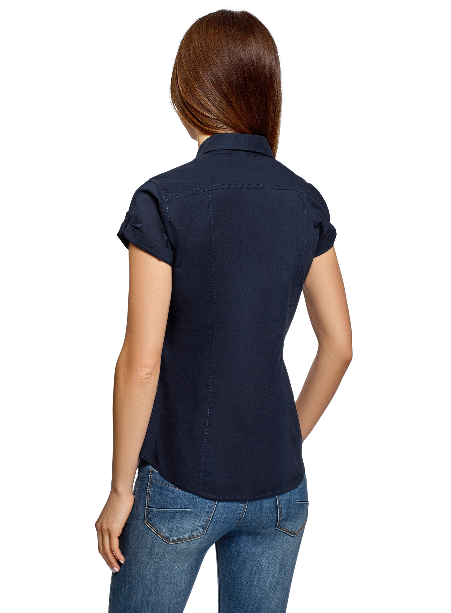 Рубашка женская oodji 13L02001-1B синяя 34 EU