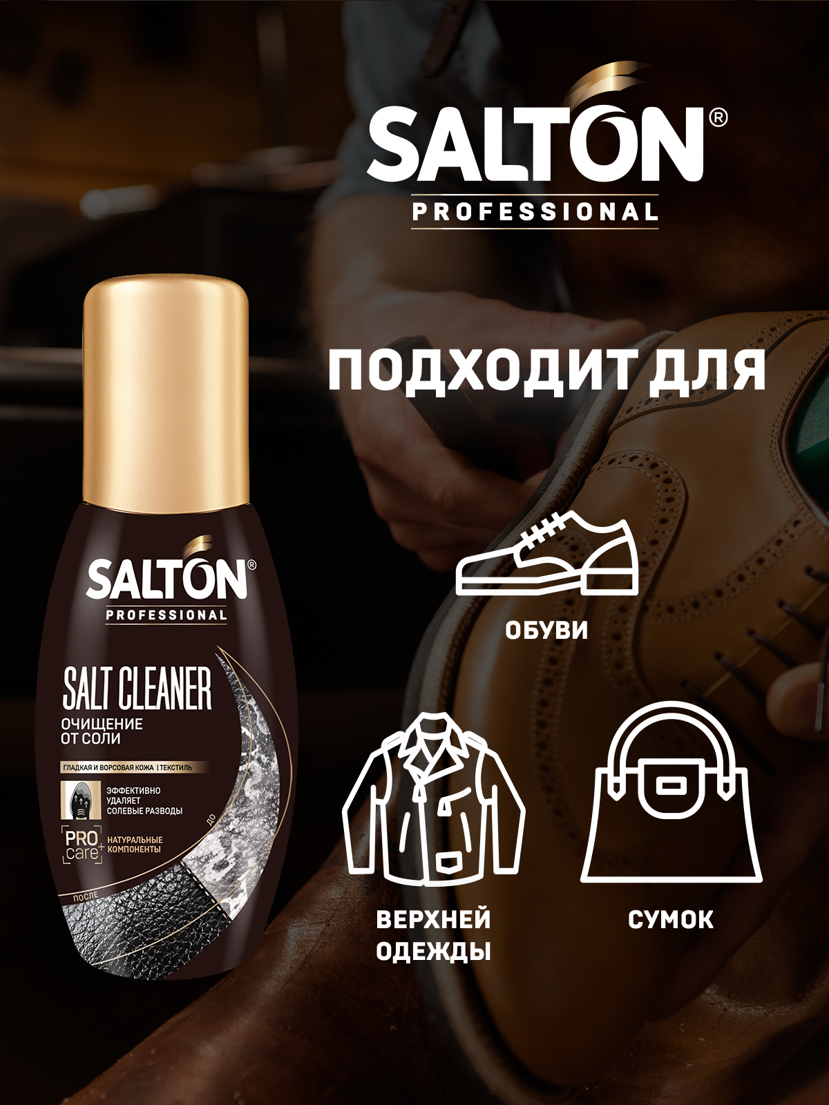 Очиститель разводов от соли и реагентов Salton Professional Антисоль 100 мл  - купить в Москве, цены на Мегамаркет | 100025688919