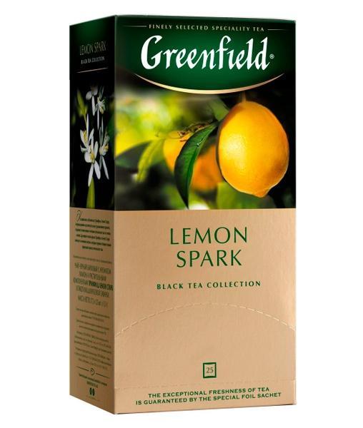 Купить чай черный Greenfield Lemon Spark 25 пакетиков, цены на Мегамаркет | Артикул: 100023772504