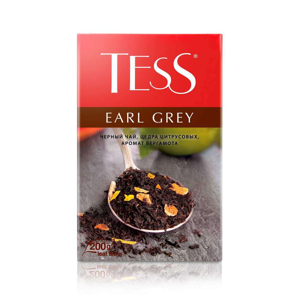 Чай чёрный Tess Earl Grey, листовой, 200 г - купить в Мегамаркет Омск, цена на Мегамаркет