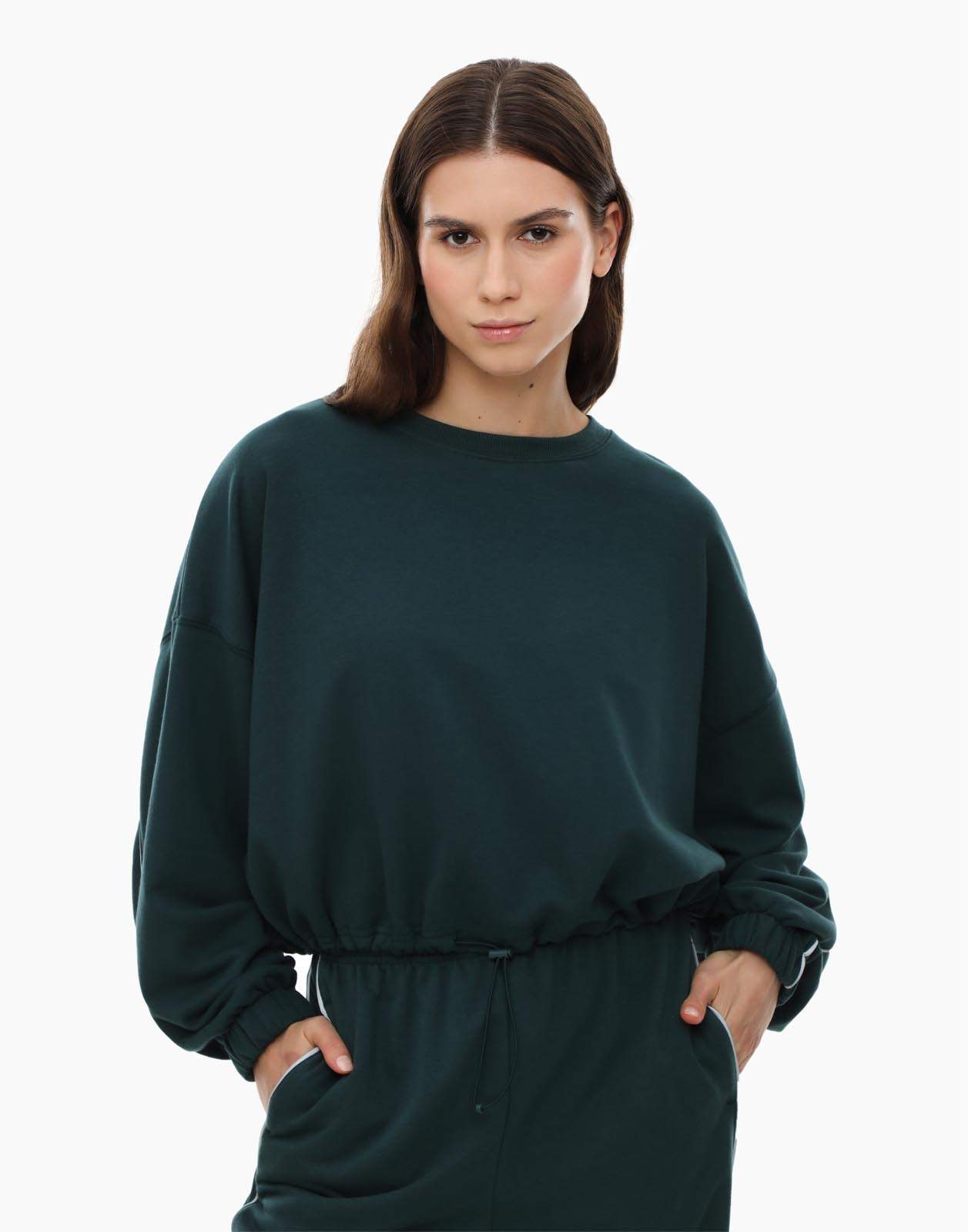 Свитшот женский Gloria Jeans GTO000091 зеленый S (4042) купить в