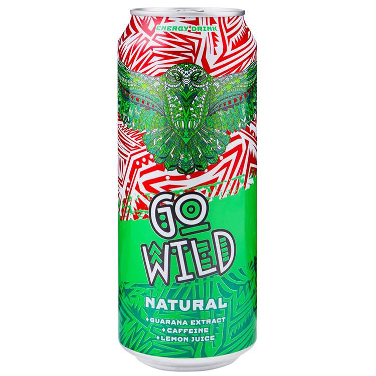 Напиток энергетический Go Wild Natural сильногазированный безалкогольный 0,5 л