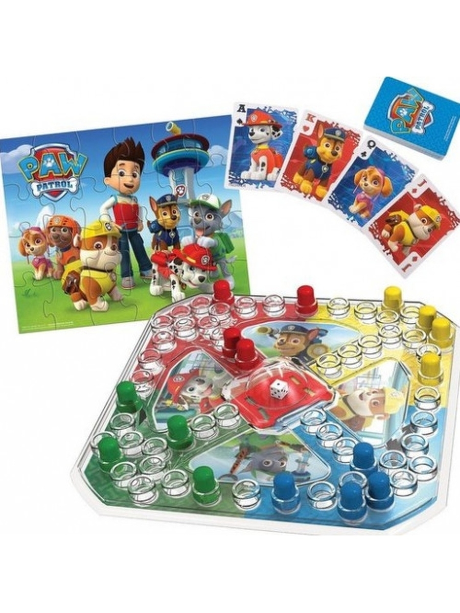 Набор 3-в-1 PAW Patrol 6033299 игра с кубиком и фишками, пазл, игровые  карты – купить в Москве, цены в интернет-магазинах на Мегамаркет