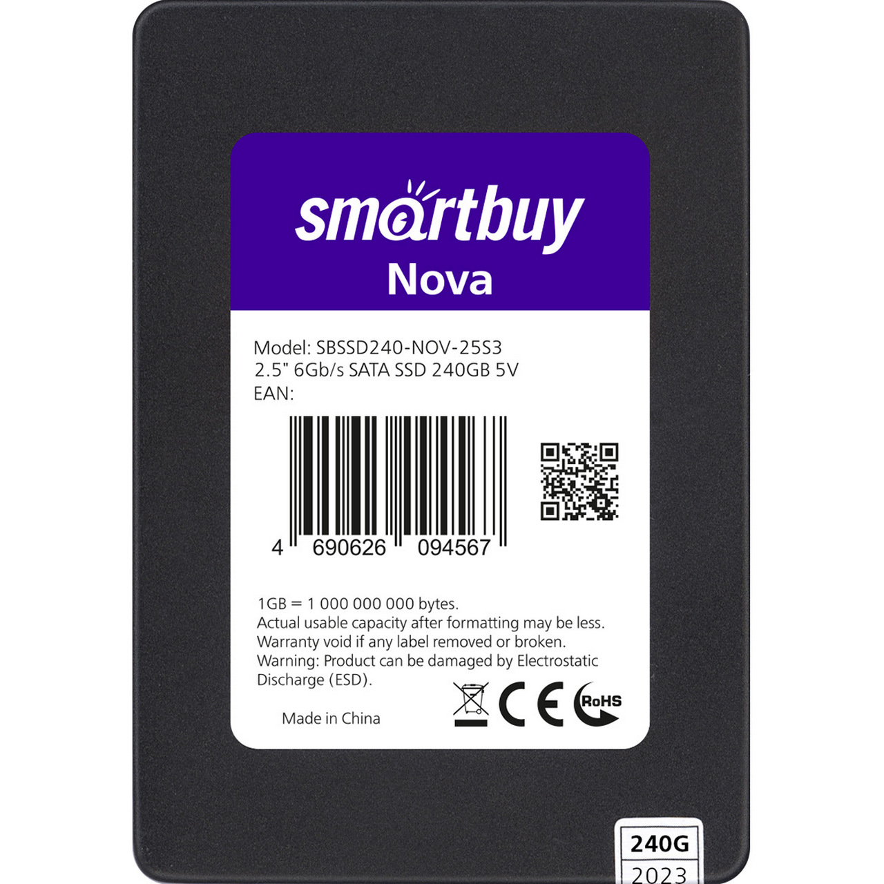 SSD накопитель SmartBuy Nova mk1 2.5" 240 ГБ (SBSSD240-NOV-25S3) - купить в SmartBuy (со склада МегаМаркет), цена на Мегамаркет