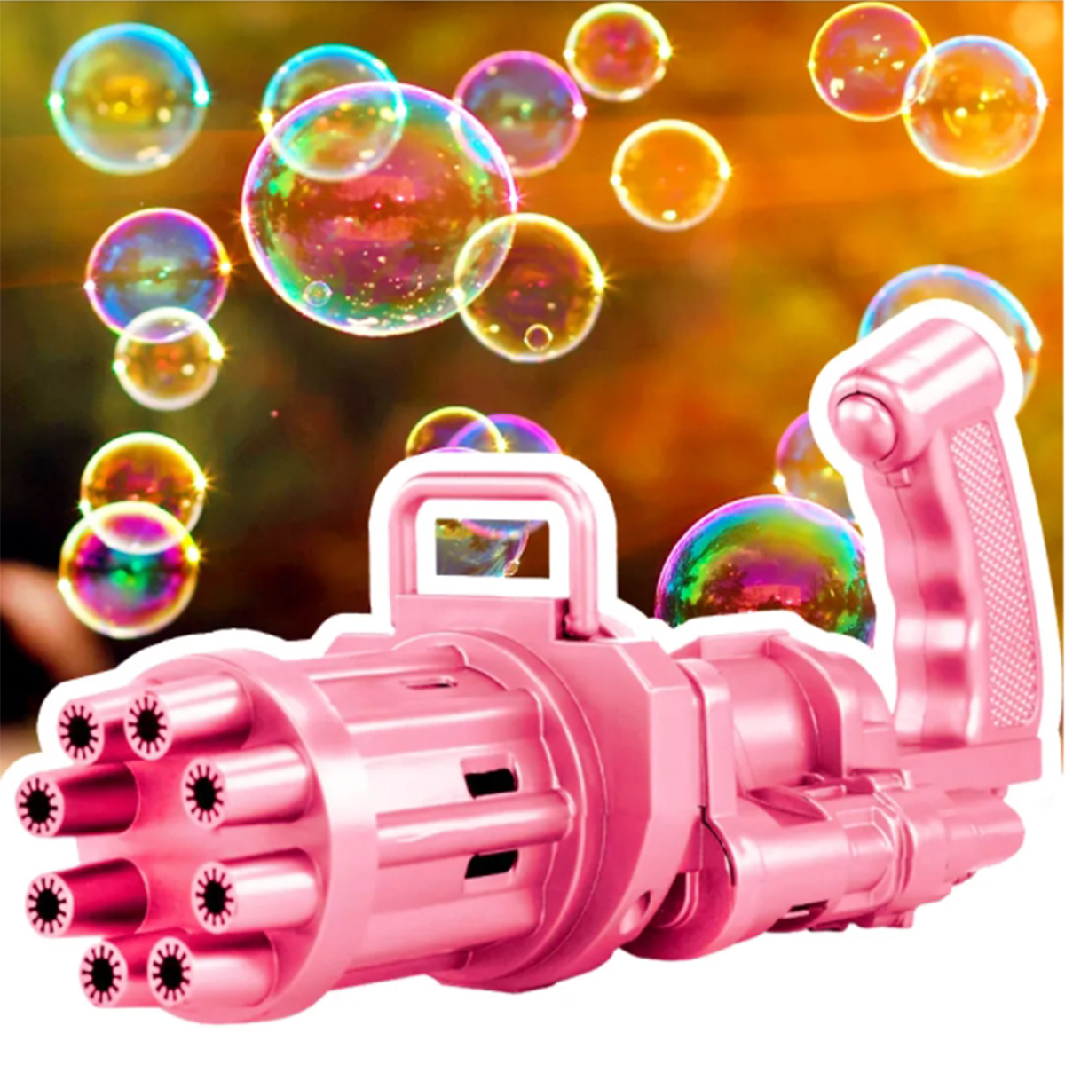Детский пистолет-генератор мыльных пузырей Bubble Gun/ Electric Bubble Machine , розовый