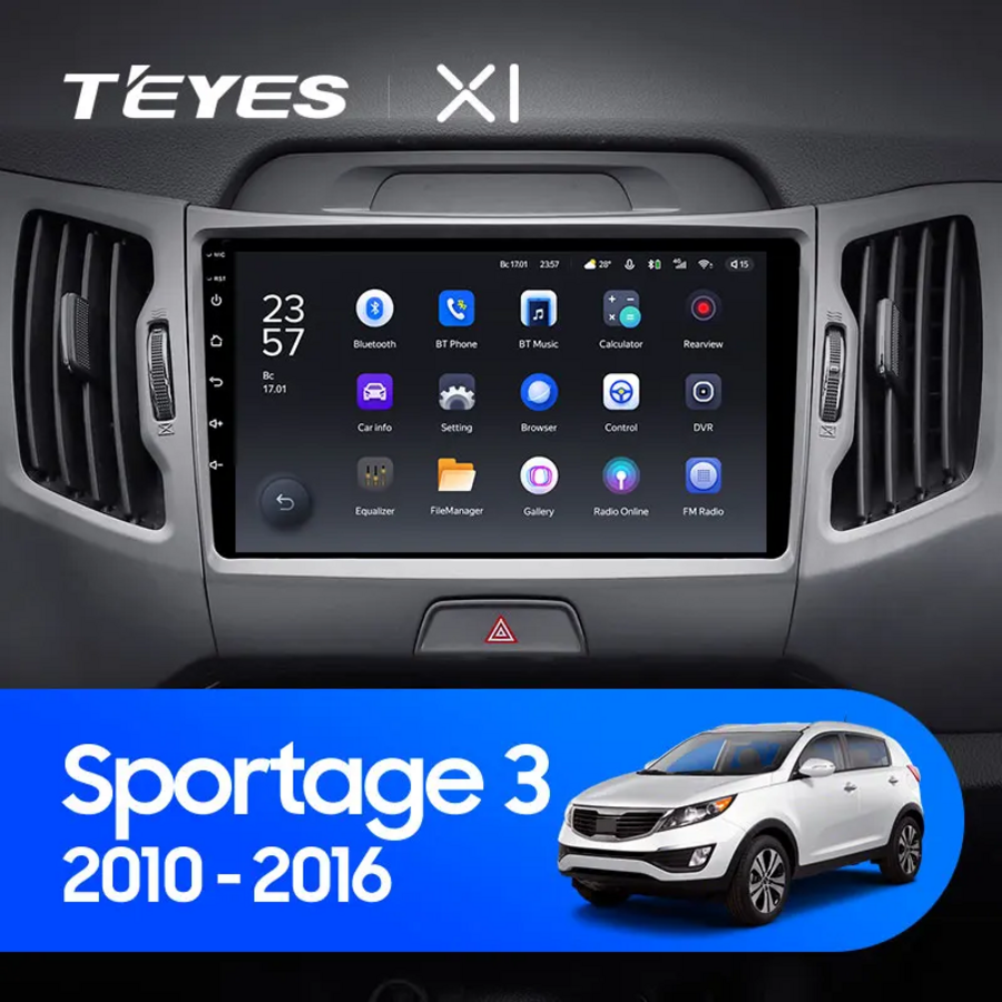 Автомагнитола Teyes X1 Wi-Fi 2/32Гб для Kia Sportage 3 (10-16), Android  8.1, экран 9