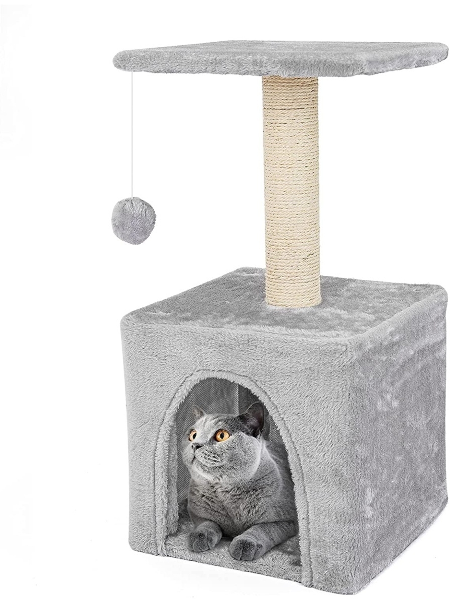 Домик когтеточка Pet БМФ для кошки, 35х35х62 см, серый - купить в ИП Салахетдинов Л.Р., цена на Мегамаркет