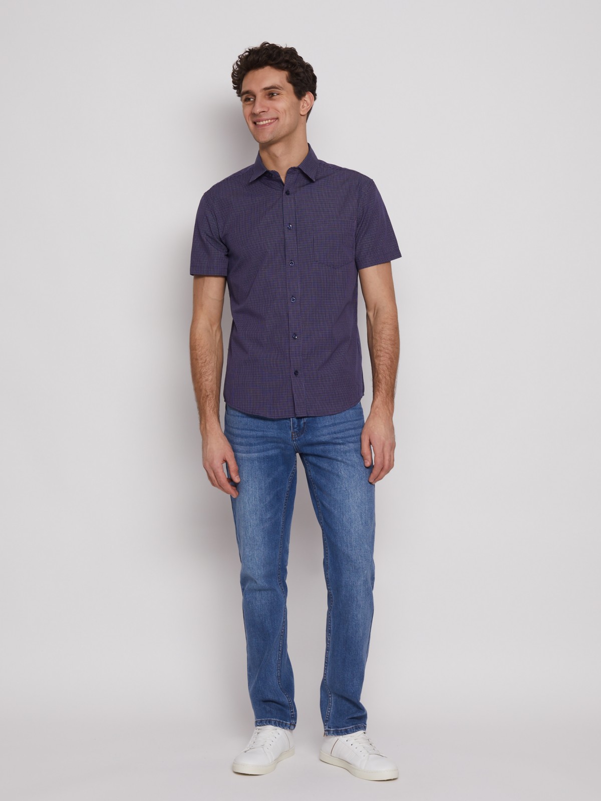 Рубашка мужская Zolla 012222259092 фиолетовая M