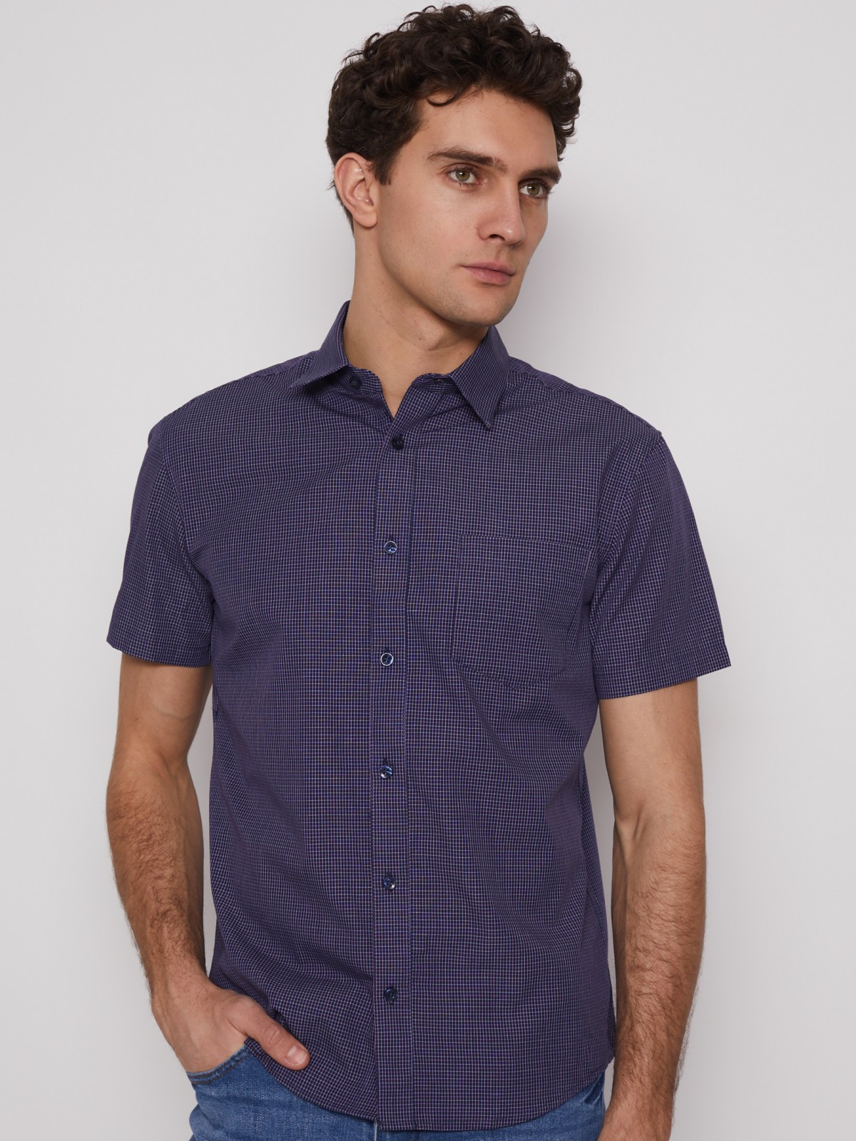 Рубашка мужская Zolla 012222259092 фиолетовая M