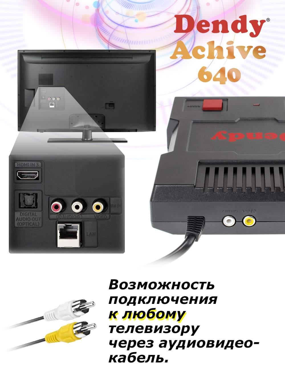 Игровая приставка 8-бит Dendy Achive 640 игр, черная (DA-G-640), купить в  Москве, цены в интернет-магазинах на Мегамаркет