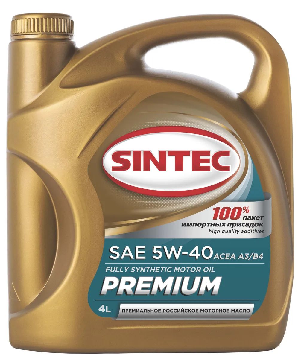 Моторное масло SINTEC синтетическое PREMIUM SAE 5W40 API SN ACEA A3/B4 4л - купить в Москве, цены на Мегамаркет