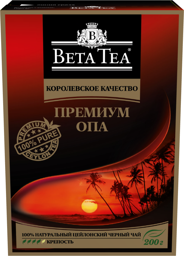 Купить чай чёрный Beta Tea Премиум Oпa Королевское качество байховый, крупнолистовой, 200 г, цены на Мегамаркет | Артикул: 600000967901