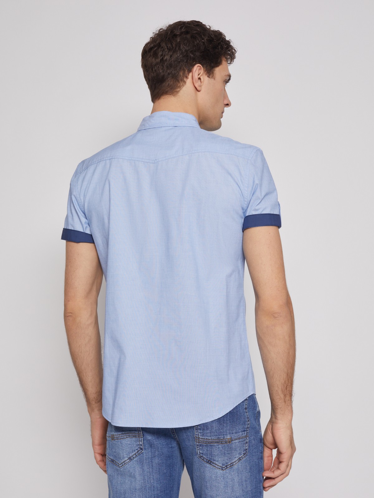 Рубашка мужская Zolla 01221224R013 голубая XL