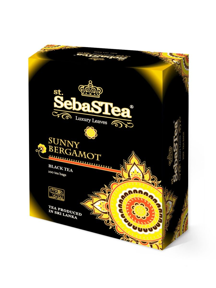 Чай чёрный SebasTea Sunny Bergamot байховый, мелколистовой, с ароматом бергамота, 100 п - купить в Мегамаркет Самара, цена на Мегамаркет