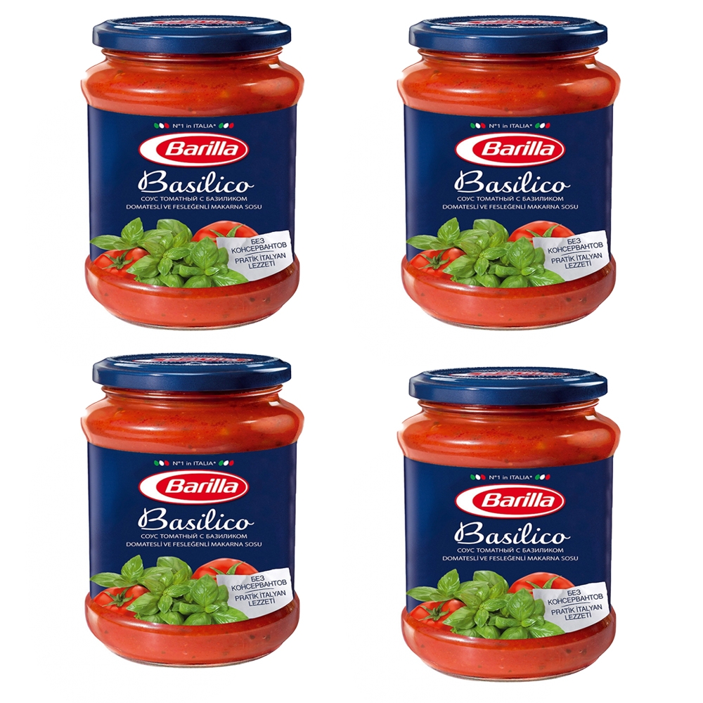 Соус томатный Barilla basilico с базиликом 400 г, 4шт - отзывы покупателей  на маркетплейсе Мегамаркет | Артикул: 600009617900