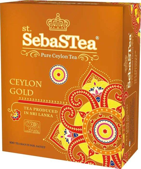 Чай чёрный SebasTea Ceylon Gold 100 пакетиков - купить в Мегамаркет Воронеж, цена на Мегамаркет