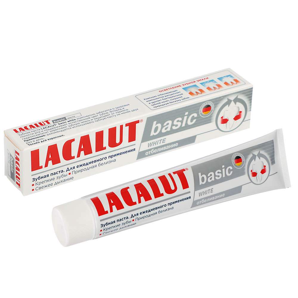 Паста зубная Lacalut Basic white, 75 мл - купить в Мегамаркет Владивосток, цена на Мегамаркет