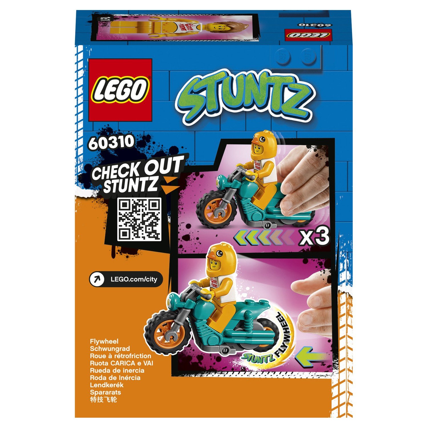 Купить конструктор LEGO City Stuntz Трюковый мотоцикл с цыплёнком, 10  деталей, 60310, цены на Мегамаркет | Артикул: 100030470098