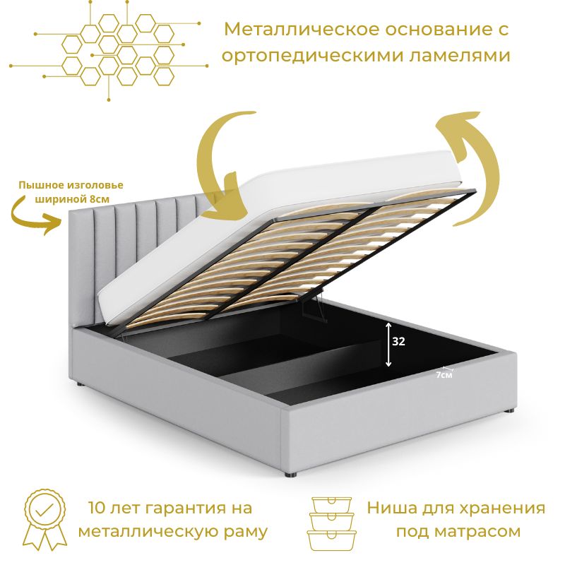 Кровать олимпия с подъемным механизмом 160х200