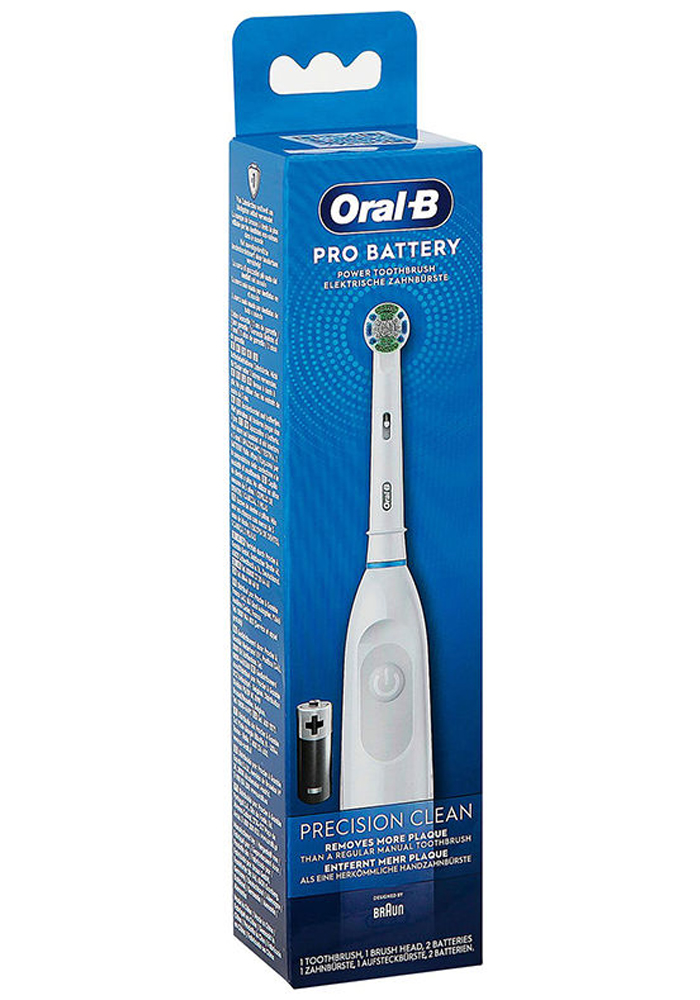 Электрическая зубная щетка Oral-B Precision Clean Pro Battery белая – купить в Москве, цены в интернет-магазинах на Мегамаркет