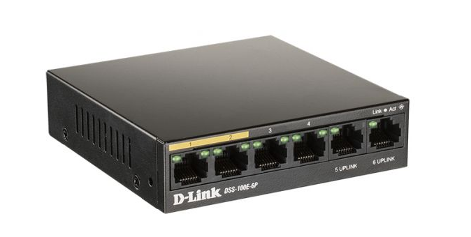 Коммутатор D-Link DSS-100E-6P/A1A черный - характеристики и описание на Мегамаркет | 600006502506