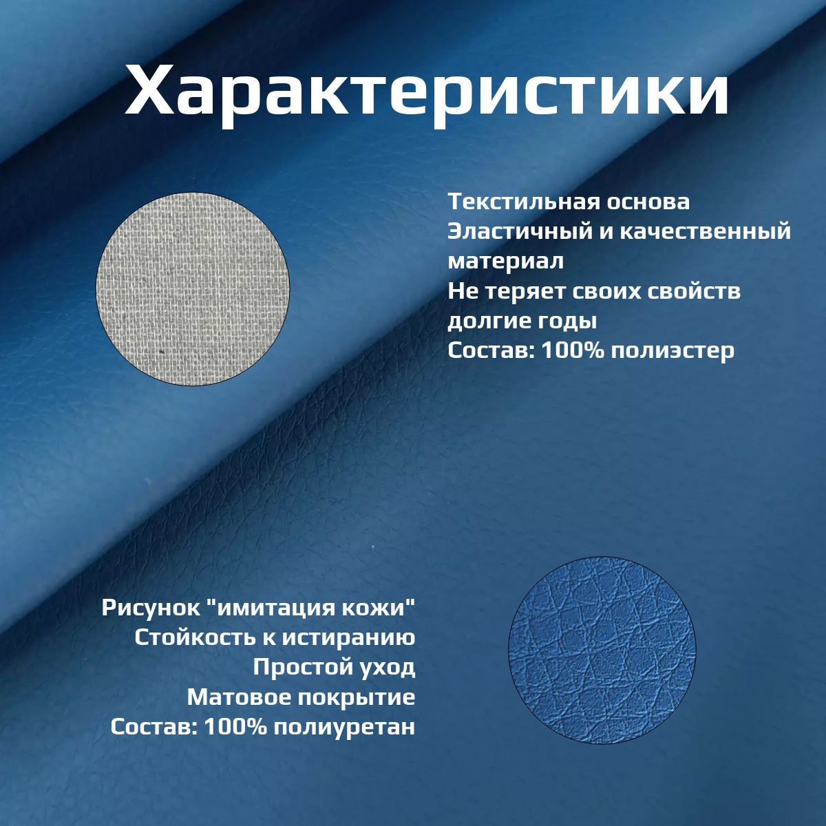 Ткань для обивки салона автомобиля,мебели Mertsavto экокожа 140см х 50 см  цвет синий - купить в Москве, цены на Мегамаркет