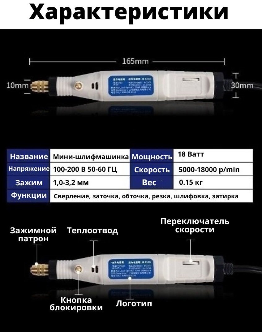 Гравировальная машинка ANYSMART JD5202 с набором насадок купить в  интернет-магазине, цены на Мегамаркет