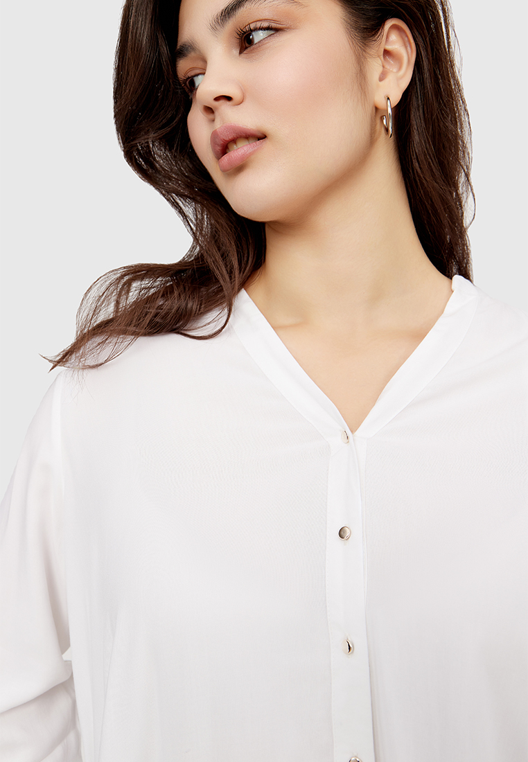 Рубашка женская Modis M221W00235 белая 3XL