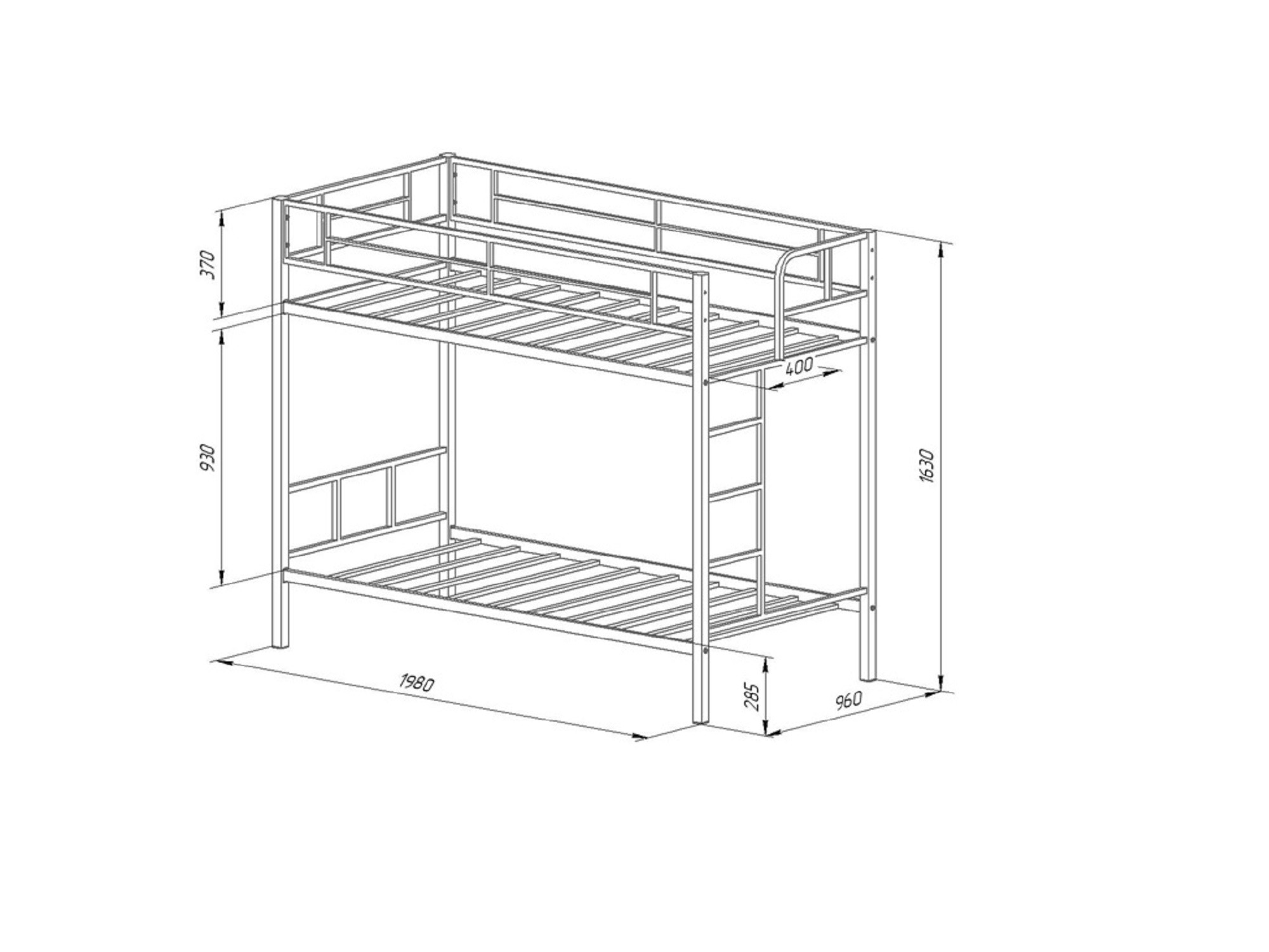 Двухъярусная кровать размеры стандарт взрослая