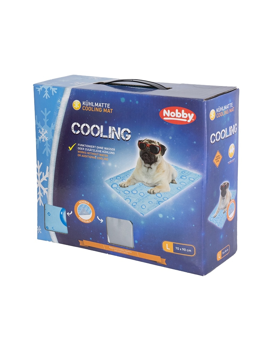 Коврик охлаждающий для кошек и собак Nobby Bubblie пластик, голубой, серый, 90x70 см