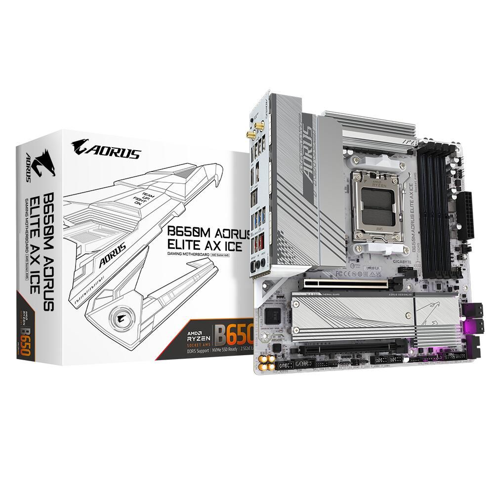 Материнская плата GIGABYTE B650M AORUS ELITE AX ICE, купить в Москве, цены в интернет-магазинах на Мегамаркет