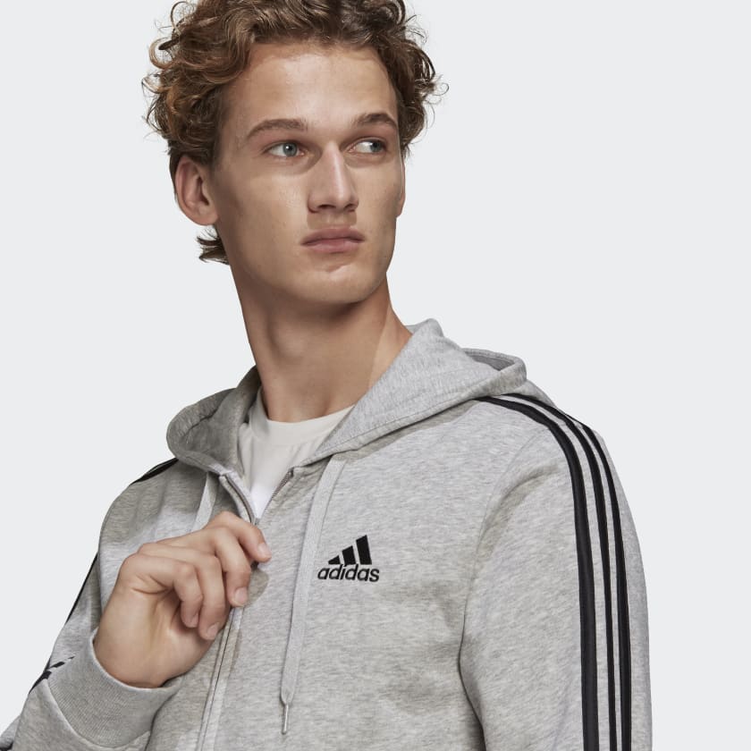 Adidas essentials 3 stripe cheap hoodie