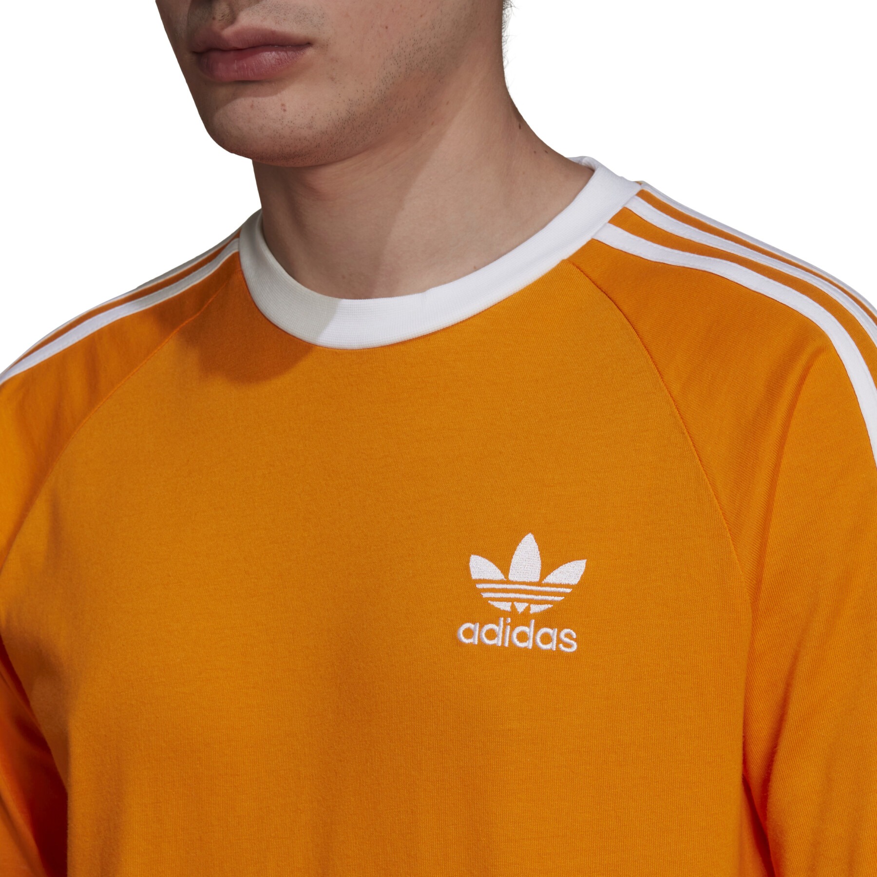 Adidas 3 hot sale stripes orange