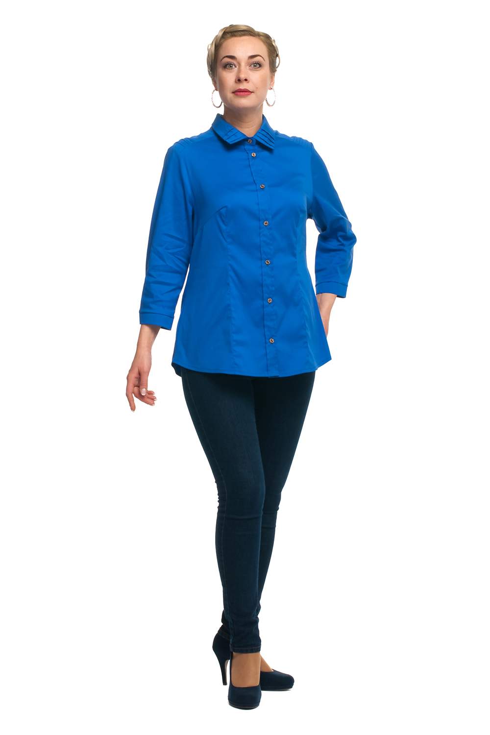 Блуза женская OLSI 1710017 голубая 48 RU